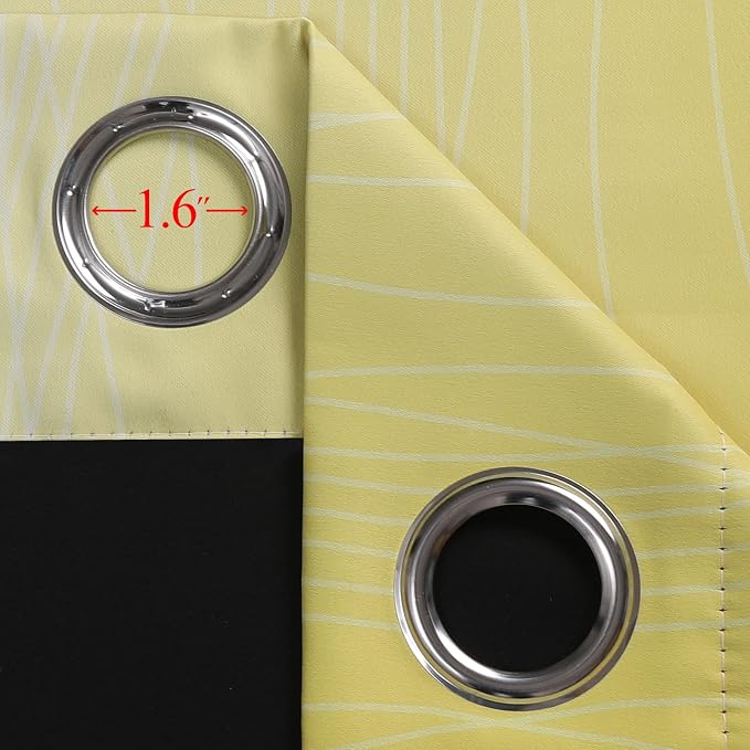 Black and Yellow Ombre Blackout Curtains 72 Inches Long | Room Darkening - Image 7