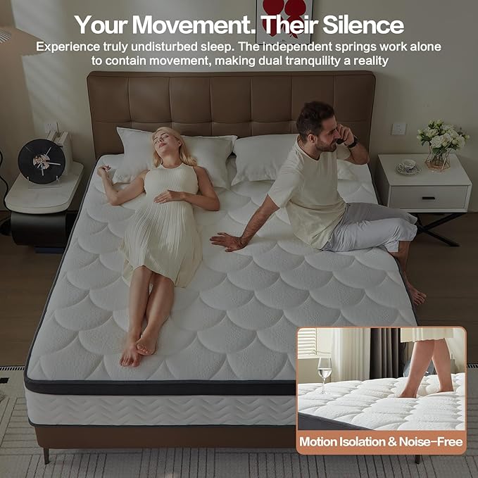 Full Size Mattress,12 Inch Full Mattress,Cooling Gel Memory Foam & Pocket Springs for Back Pain Relief,Pressure Relief & Motion Isolation,CertiPUR-US Certified,Medium Firm,54"x75"
