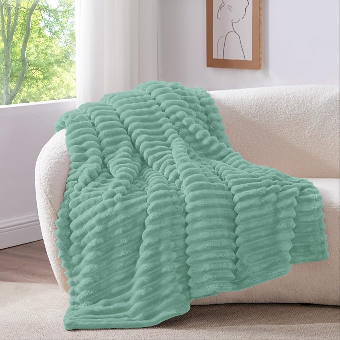 BEDELITE Ribbed Twin Blanket for Couch & Bed, Warm Yet Lightweight, Ribbed - Image 2