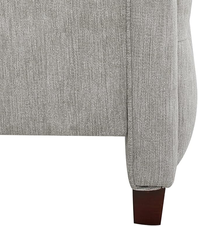Jennifer Taylor Home Marcella Upholstered Shelter Headboard Bed Set, King, Silver Grey Polyester