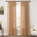 Camel Linen Curtains 84 Inches Long by Nanspring