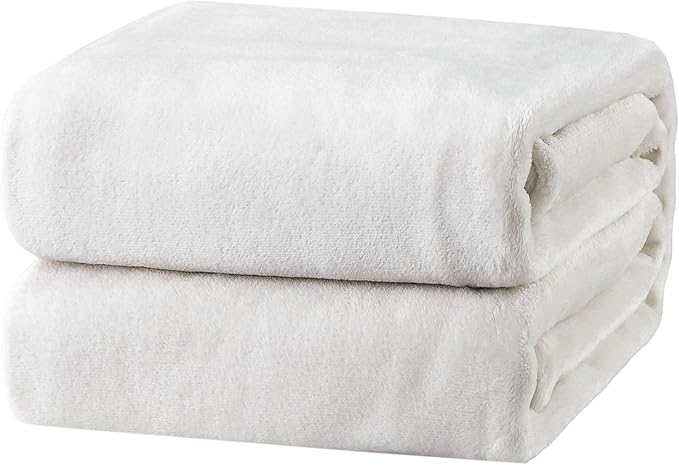 Bedsure GentleSoft Fleece Blankets King Size White by Unknown
