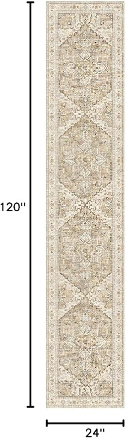 Yamaziot Washable Runner Rug, 2x10 Non-Slip Boho Hallway Kitchen Rug | Stain - Image 2
