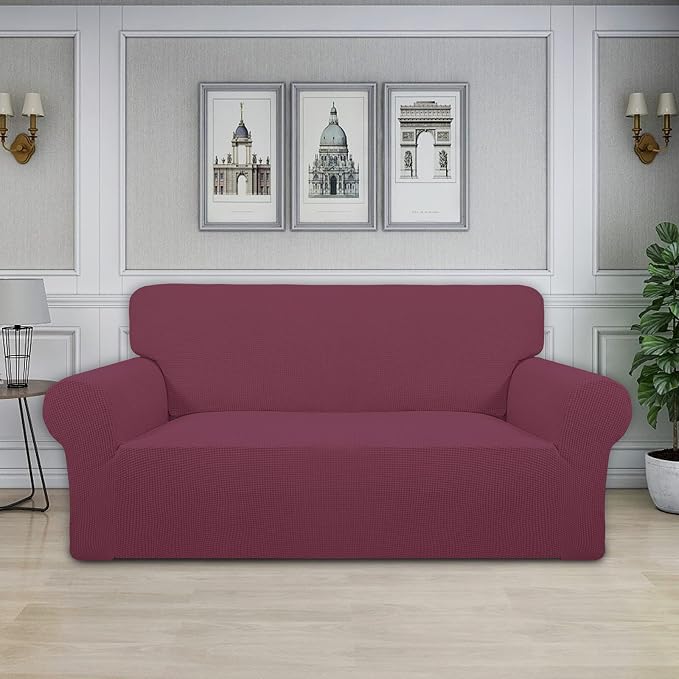 Easy-Going Stretch Oversized Loveseat Couch Covers Washable ASH Rose | 1-Piece - Image 2