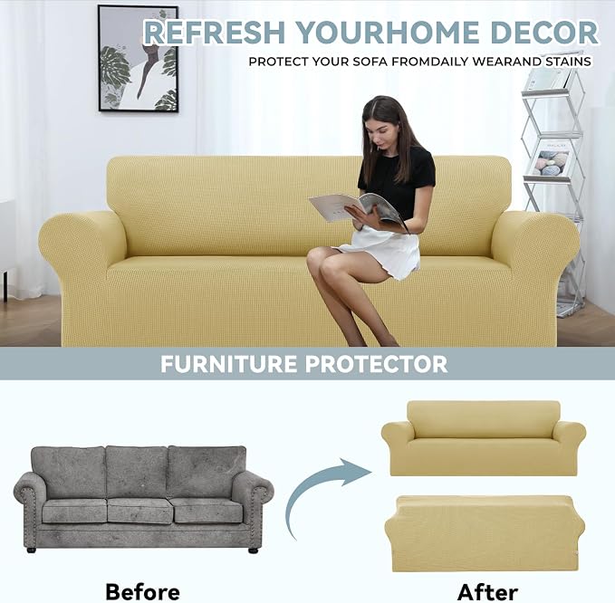 LURKA Stretch Sofa Slipcovers 1 Piece Couch Covers - Image 3