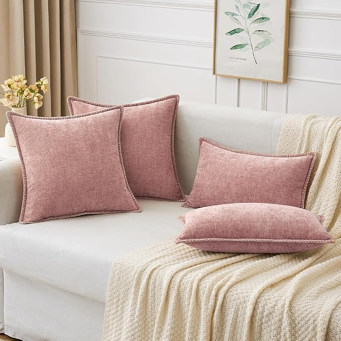 MIULEE Decorative Couch Throw Pillow Covers 20x20 Inch Blush Pink 2 Pack | - Image 5