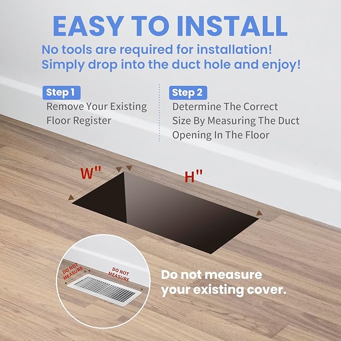 4x10 Inches 6 Pack Heavy Duty Walkable Floor Register - Easy Adjust Air Supply Lever Decorative Floor Vent Covers, Boston Design Vent Covers for Home - Antique Brass