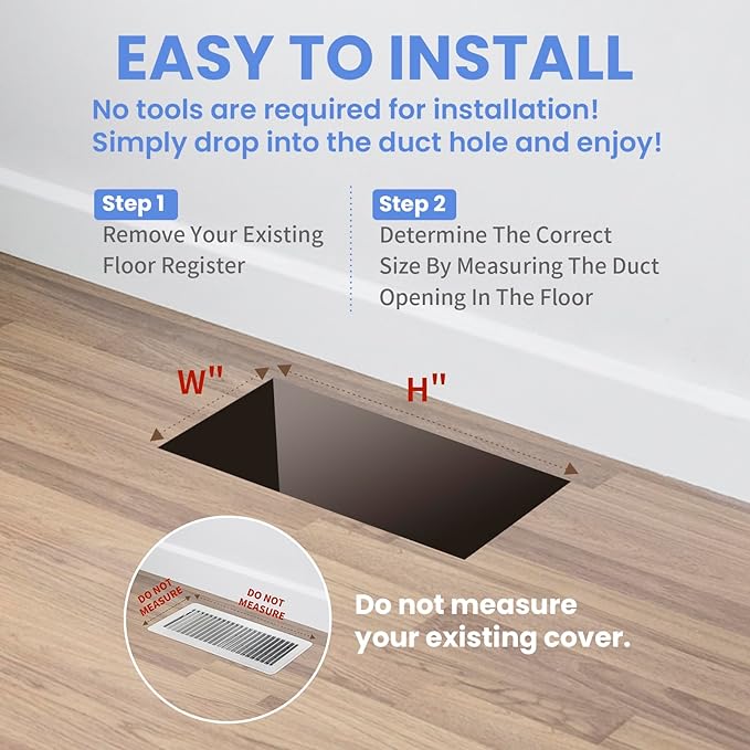 4x14 Inches Heavy Duty Walkable Floor Register - Easy Adjust Air Supply Lever Decorative Floor Vent Covers, Boston Design Vent Covers for Home - Oil Rubbed Bronze
