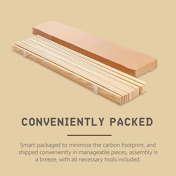 Hercules Xtreme Bed Support Slats, Heavy-Duty Solid Pine Wood Bunkie Board, Full Size