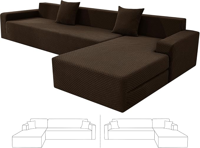 ZNSAYOTX Sectional Couch Covers, Stretch Jacquard Slipcovers by ZNSAYOTX