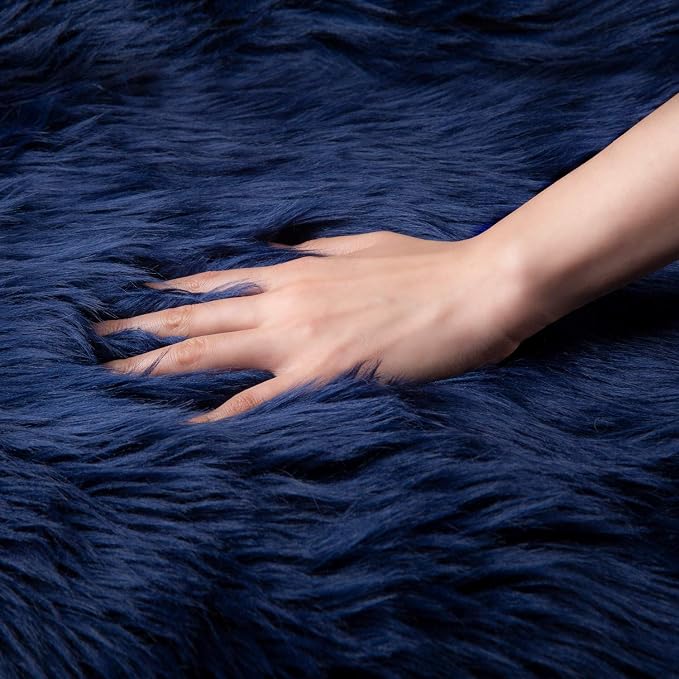 Ashler Faux Fur Rug, Fluffy Shaggy Area Rug Ultra Soft 2 x 3 Feet Sheepskin Fur - Image 5