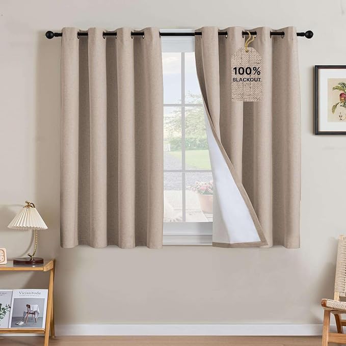 H.VERSAILTEX Linen Curtains 100% Blackout Curtains by HVERSAILTEX