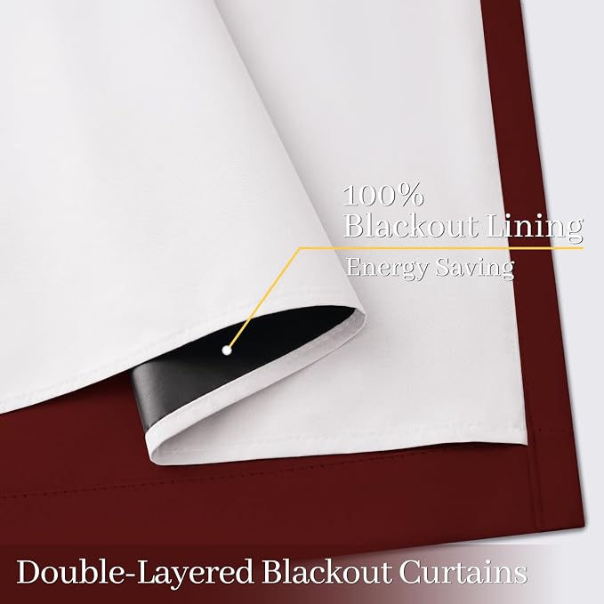 Yakamok Burgundy Red Blackout Curtains 84 Inches Long - Image 5