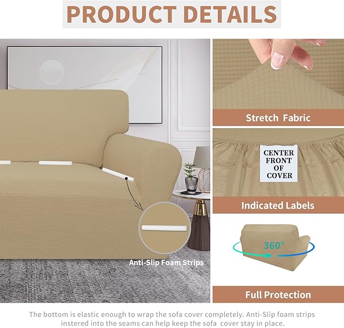 Easy-Going 100% Waterproof Couch Cover, 3 Cushion Couch Slipcover - Image 5