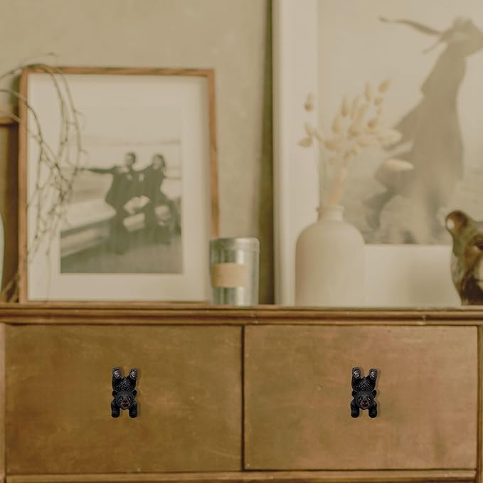 BestGiftEver Black Bear Drawer Pull and Cabinet Knob - Rustic Decor Dresser Hardware, Ideal for Mountain, Cabin, Lodge or Woodland Home Decorations with Wildlife Charm (Handstand Playing Bear)