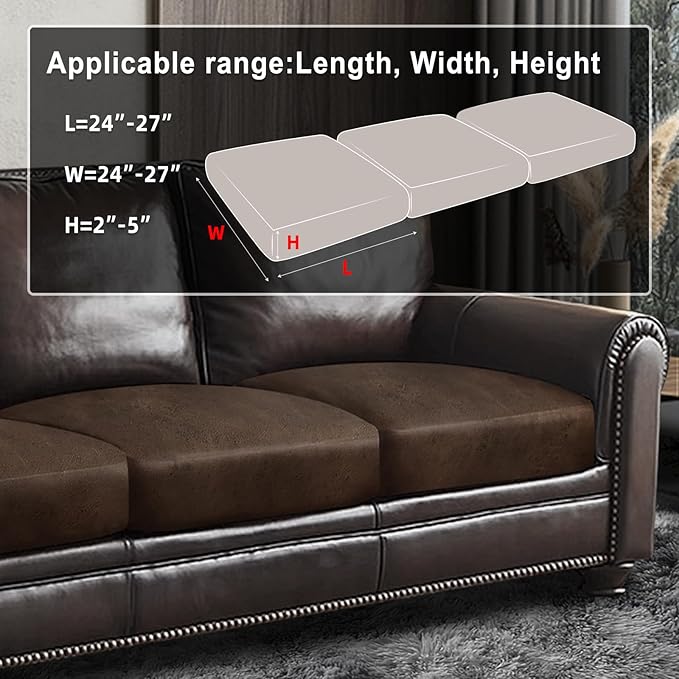 ANARACHON Leather Look Couch Cushion Covers Sofa Seat Slipcovers Sets Couches - Image 3