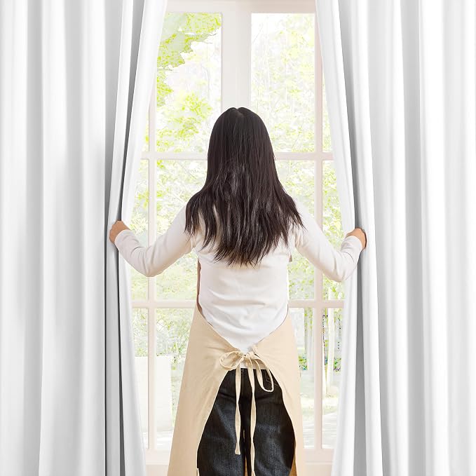 White Blackout Curtains 102 Inches Long, Custom Made Pinch Pleated Memory - Image 3