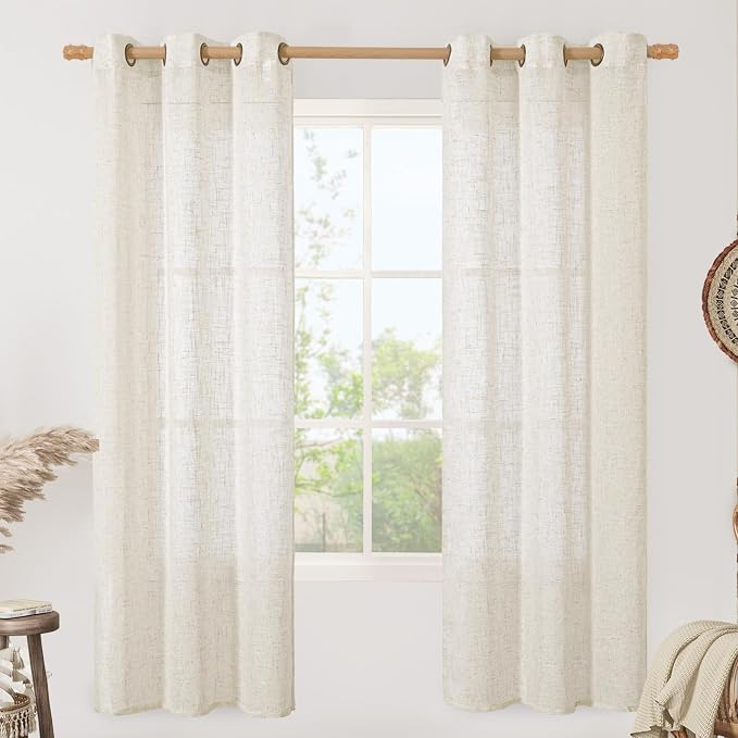 Linen Sheer Curtains 72 Inches Long by LAMIT