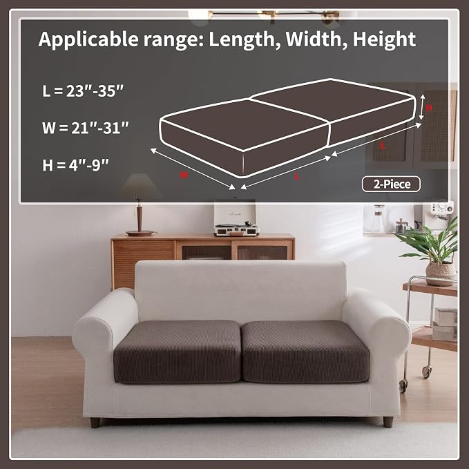 OHSIO Sectional Couch Covers, Wear Resistant Stretch Sofa Covers Washable Soft - Image 2