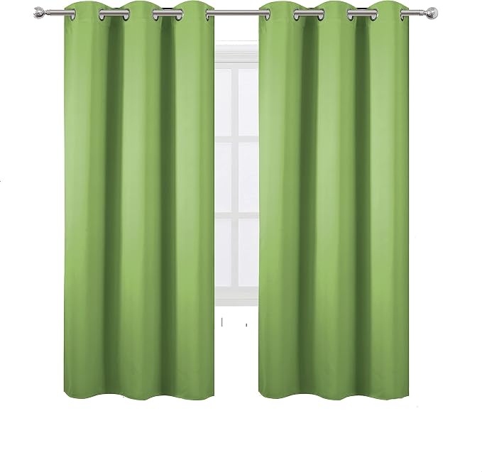 Light Green Thermal Blackout Curtains/42 x 72 Inch/Set of 2 Panels Room - Image 2