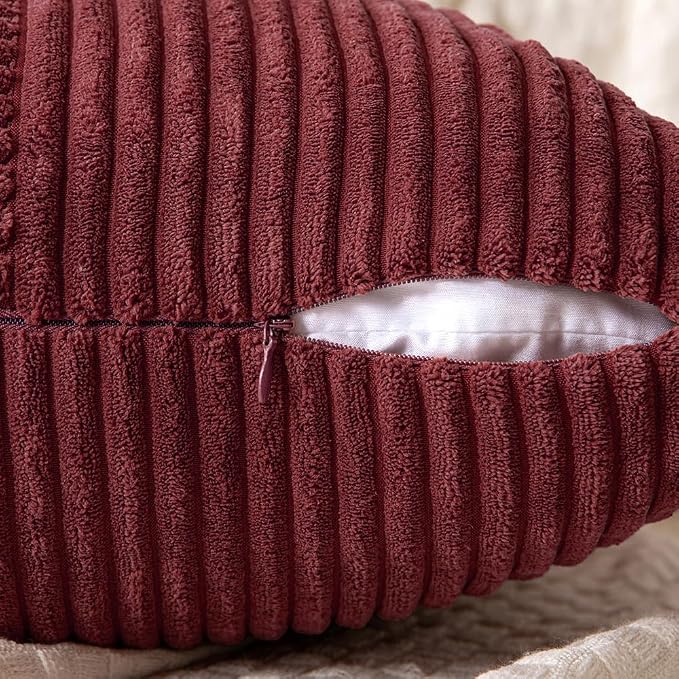 MIULEE Burgundy Decorative Throw Pillow Covers - Image 3