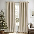 MIULEE Velvet Curtains 52x84 inches 2 Panels Beige Blackout Curtains | Luxury by MIULEE