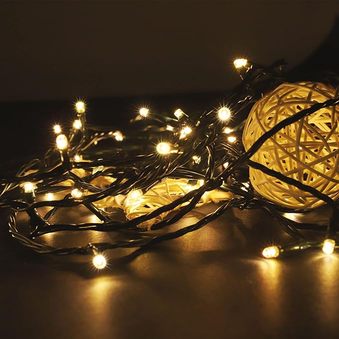 100-1000 LED Christmas Lights, Low Voltage Fairy String Lights with 8 Modes, Ideal for Xmax Tree, Garden, Home, Party, Halloween Festival Deco (Warm White, 500 LEDs)