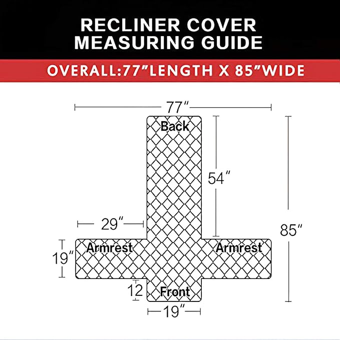 Easy-Going Reversible Couch Cover, Recliner 19 in, Light Gray/Light Gray | - Image 5
