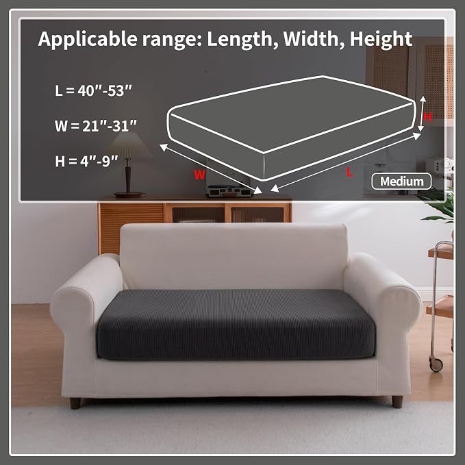 OHSIO Sectional Couch Covers, Wear Resistant Stretch Sofa Covers Washable Soft - Image 2
