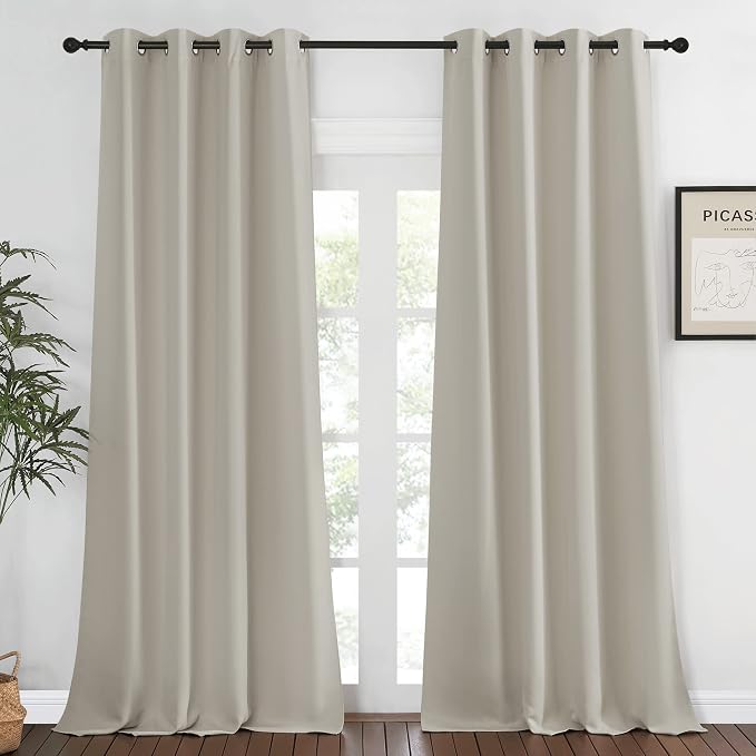 NICETOWN Blackout Curtain for Living Room, Thermal Insulated Solid Grommet by NICETOWN