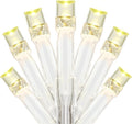 YULETIME 100 ft 300 Count Warm White LED String Lights with Adapter, Clear Wire Wide Angle 5mm Christmas Light (Warm White)