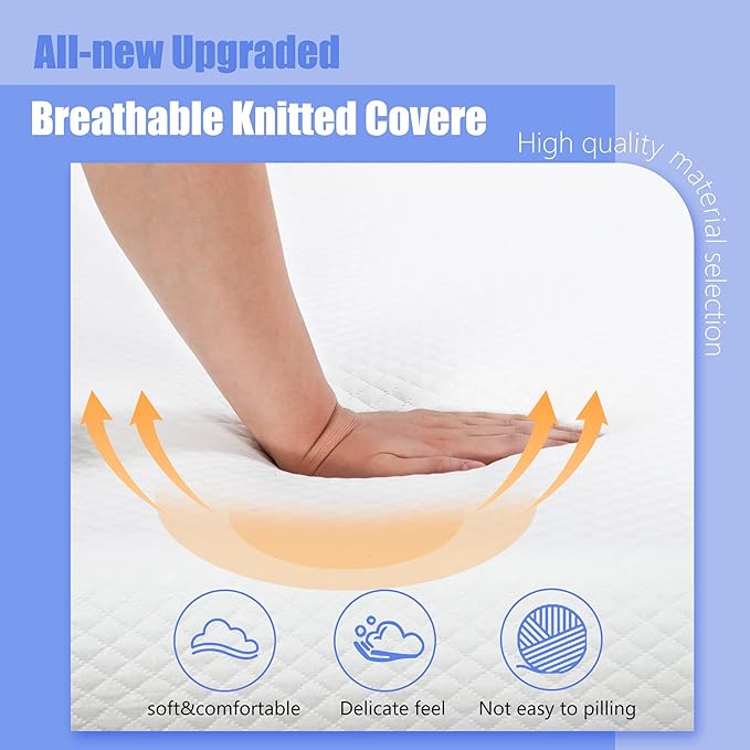 Memory Foam Mattress Medium-Firm for Pressure Relief & Cooler Sleep Gel Memory Foam Bed in a Box Fiberglass Free CertiPUR-US Twin Mattress for Soundly Sleep (Twin, 12 in)