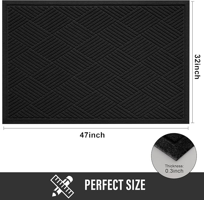Sturdy Front Door Mat, Absorbent Muddy Dirt Resist Welcome Door Mats Outdoor - Image 2
