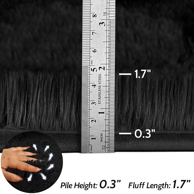 9x12 Area Rug Fluffy Shaggy Ultra Soft Faux Fur Non-Slip Machine Washable Carpet - Image 9