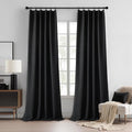 KangBang Pinch Pleat Black Out Curtains 102 Inches Long, Thermal Insulated Linen Drapes 2 Panels Set for Living Room Dining with Hooks, Soft Elegant Window Treatments with Hooks,40Wx102L, Black