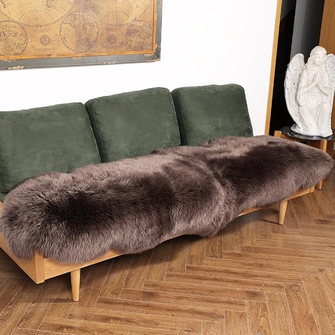 LLB Genuine Sheepskin Area Rug Wool Rug Fur Carpet Fluffy Shaggy Fur Rug - Image 5