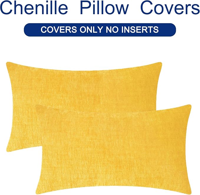 CaliTime Decorative Throw Pillow Covers 20 X 12 Inches Mustard Yellow | Pack of - Image 6