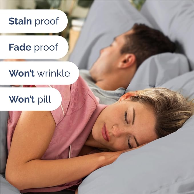 King Sheets Set 6 Piece - Includes 4 Pillowcases - Bed Sheets King Size - Soft Hotel Luxury Bedding - Cooling, Comfy, Cozy & Breathable - 1 Flat & 1 Fitted & 4 Pillowcases w/ Deep Pockets - Steel Blue