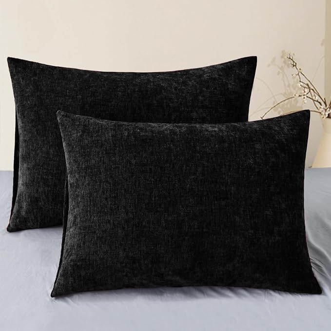 CaliTime Decorative Standard Throw Pillow Covers 26 X 20 Inches Black | Pack of by CaliTime
