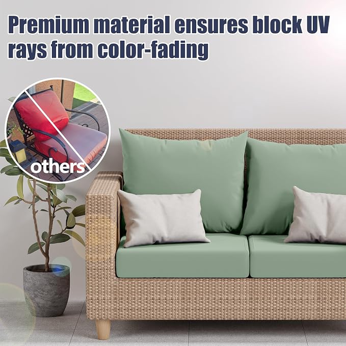 8Pcs Outdoor Cushion Covers, Stretch Patio Furniture Couch Chair Slipcovers | - Image 5