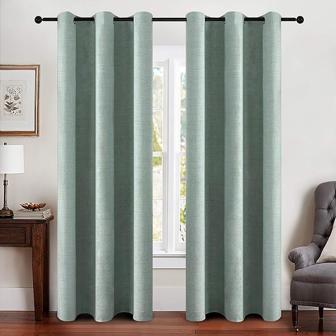 MIULEE 100% Blackout Linen Curtains by MIULEE