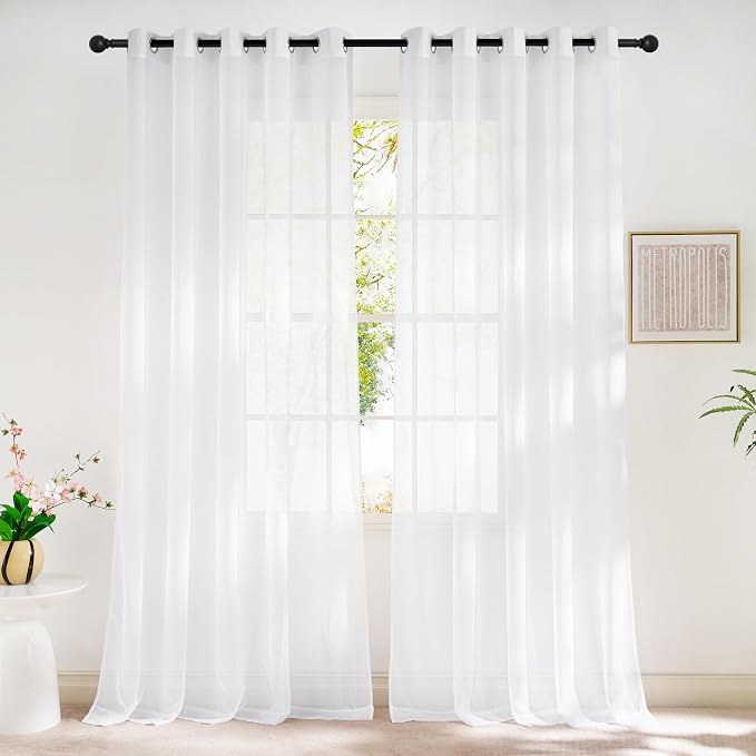 NICETOWN Sheer White Sliding Door Curtains by NICETOWN