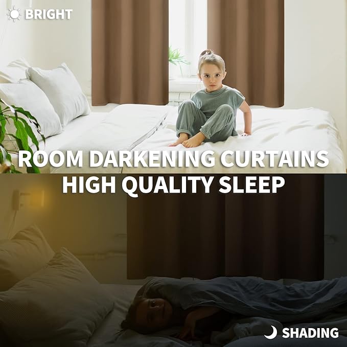 BGment Blackout Curtains for Living Room - Grommet Thermal Insulated Room Darkening Curtains for Bedroom, 2 Panels of 52 x 84 Inch, Taupe