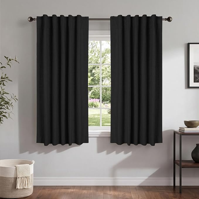 Linen Textured Total Blackout Curtains by 100BlackoutShield