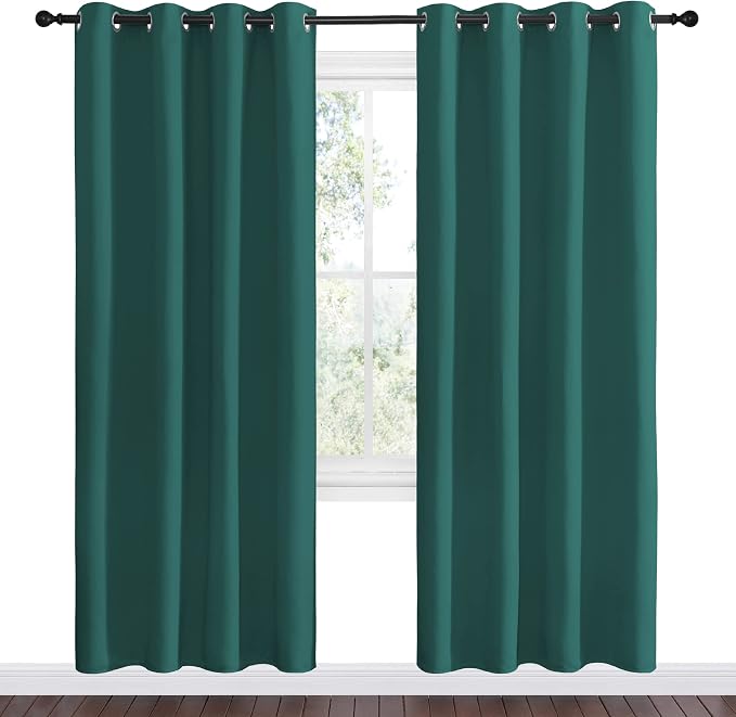 NICETOWN Hunter Green Blackout Curtains 78" Long - Image 2