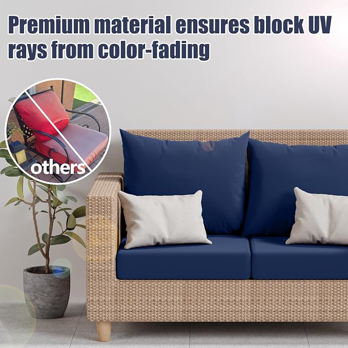 8Pcs Outdoor Cushion Covers, Stretch Patio Furniture Couch Chair Slipcovers | - Image 3