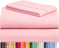 LuxClub 3 PC Sheet Set Bed Sheets Deep Pockets 16" Eco Friendly Wrinkle Free Cooling Machine Washable Hotel Bedding Silky Soft - Baby Pink Twin XL