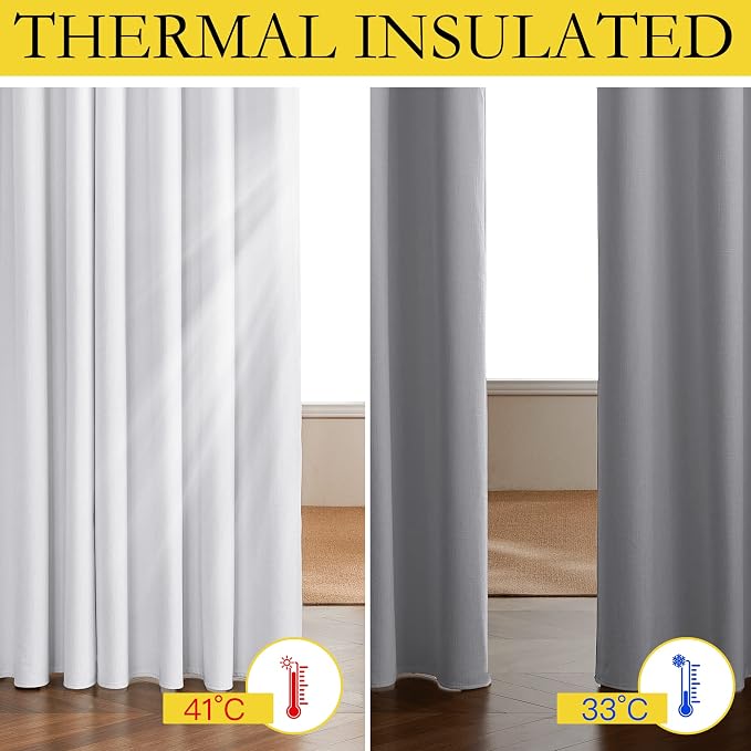 NICETOWN Back Tab 100% Blackout Linen Curtains - Image 5