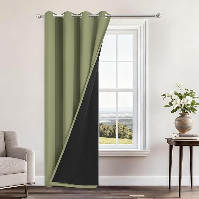 Yakamok Sage Blackout Curtains 96 Inches Long by Yakamok