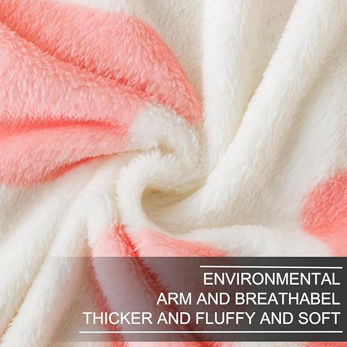 Fleece Cow Print Blanket for All Season - Premium Lightweight Anti-Static Pink and Ivory Twin/Twin XL Size Extra Long Blankets,Bedroom Decor 66" x 90"(Pink Cow)